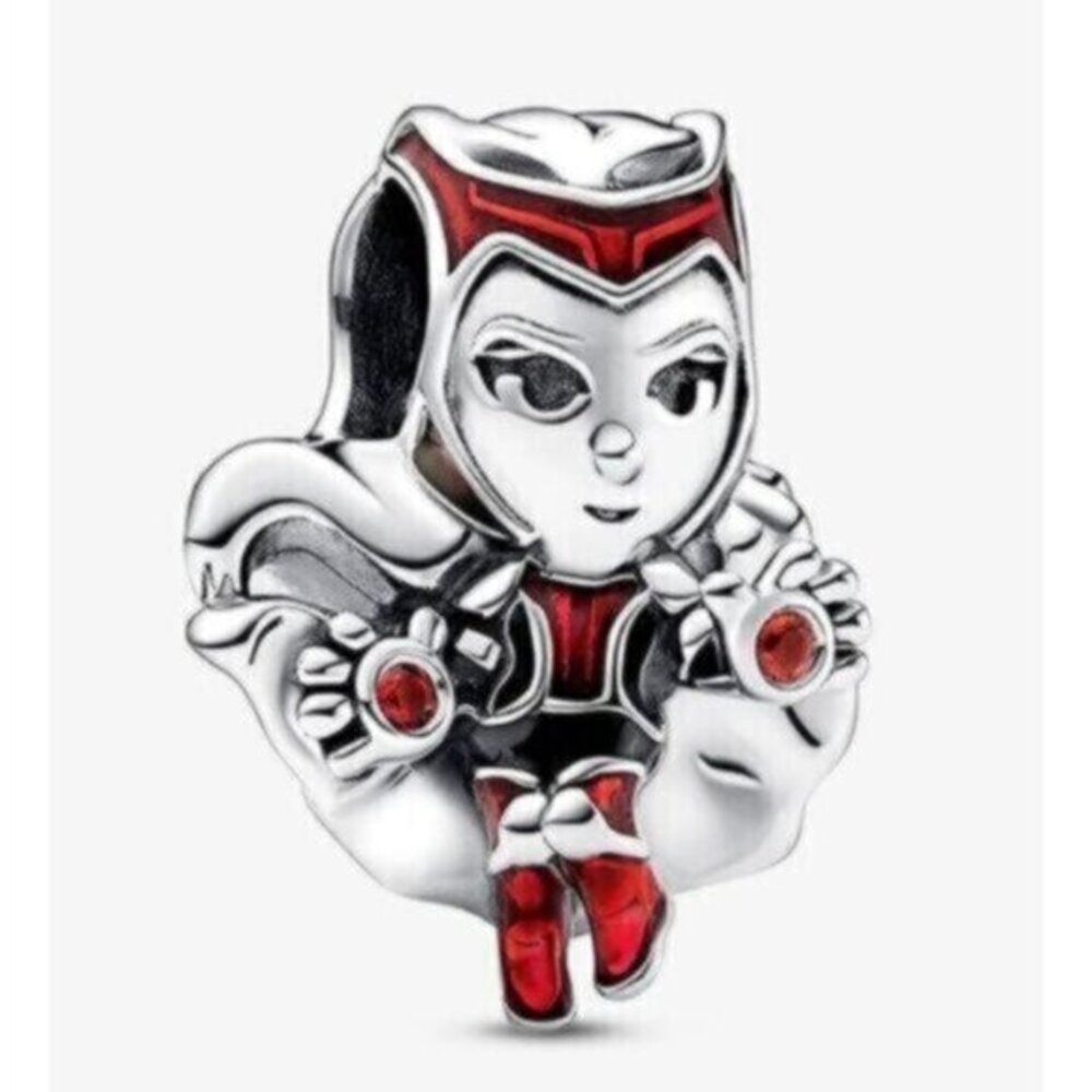 Pandora Red and Silver Enamel Superhero Charm